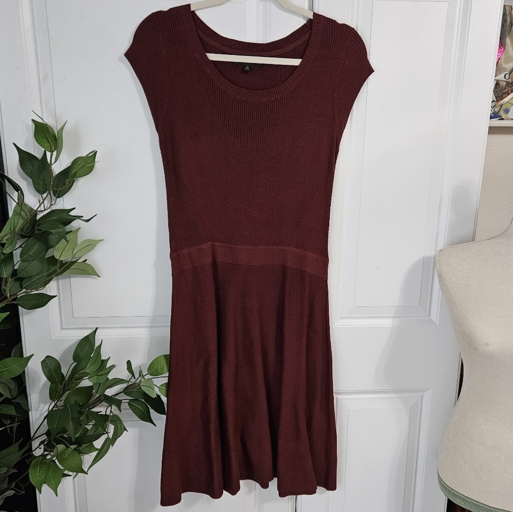 Burgundy Knit Sweater Dress